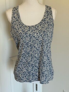 Levi's Navy and White Printed Scoop Neck Tank
